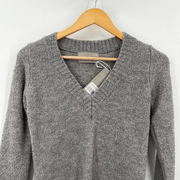 Everlane The Teddy V Neck Wool Blend Boucle in Heather Gray‎ NWT Size XXS - Picture 8 of 12